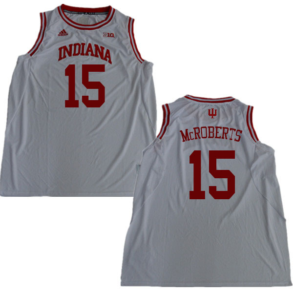 Men #15 Zach McRoberts Indiana Hoosiers College Basketball Jerseys Sale-White